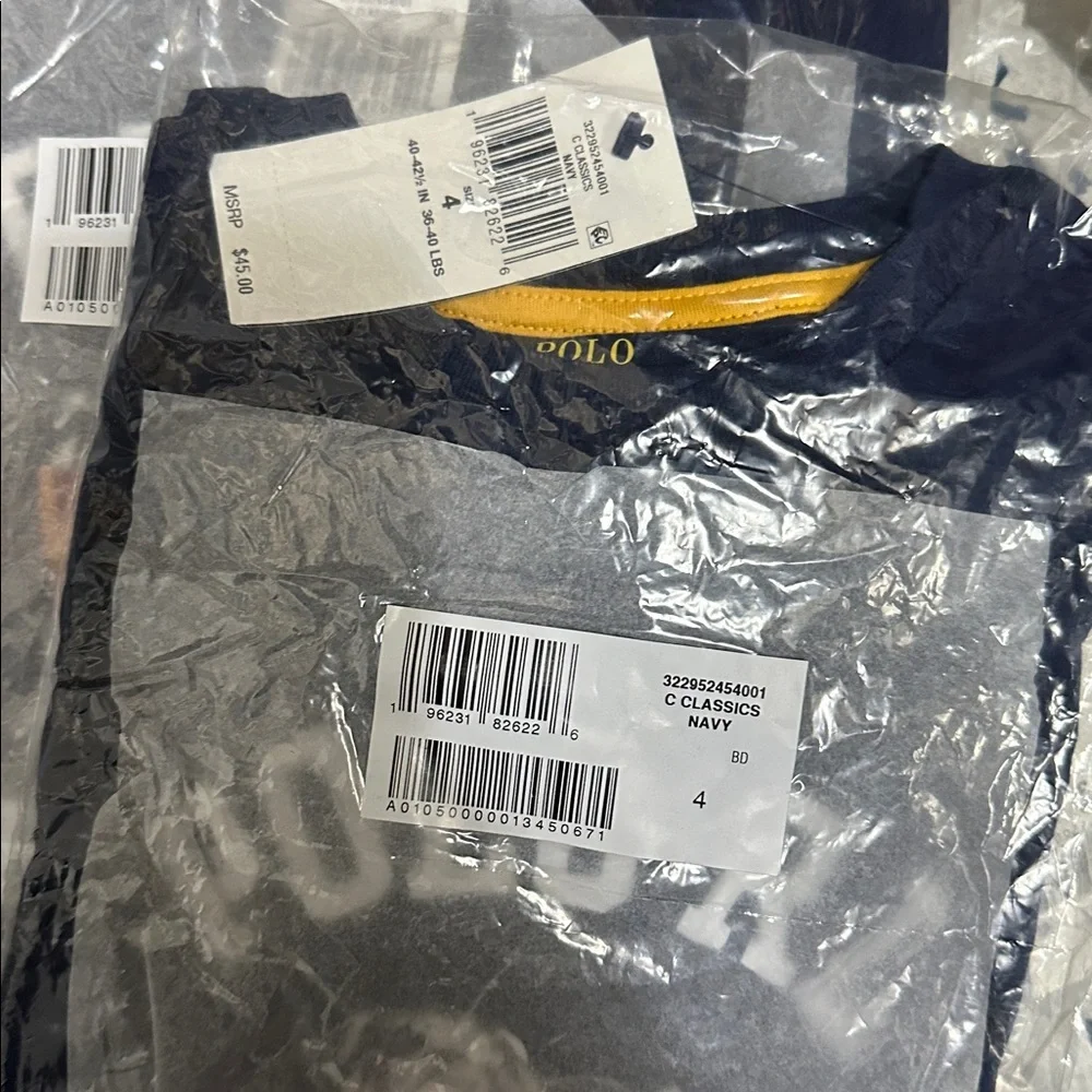 POLO Ralph Lauren Cotton Jersey Tee Navy NWT Size 4 - Picture 3 of 3